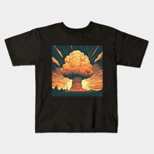 Nuclear explosion with mushroom cloud illustration Kids T-Shirt